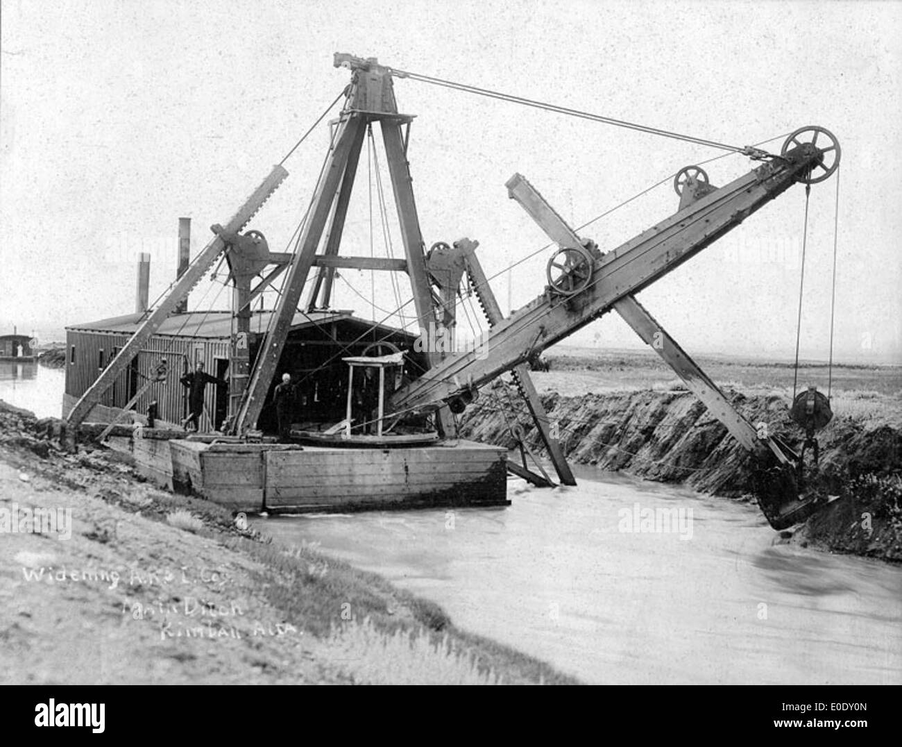 Widening the Alberta Railway and Coal Company Main Irrigation Canal Stock Photo