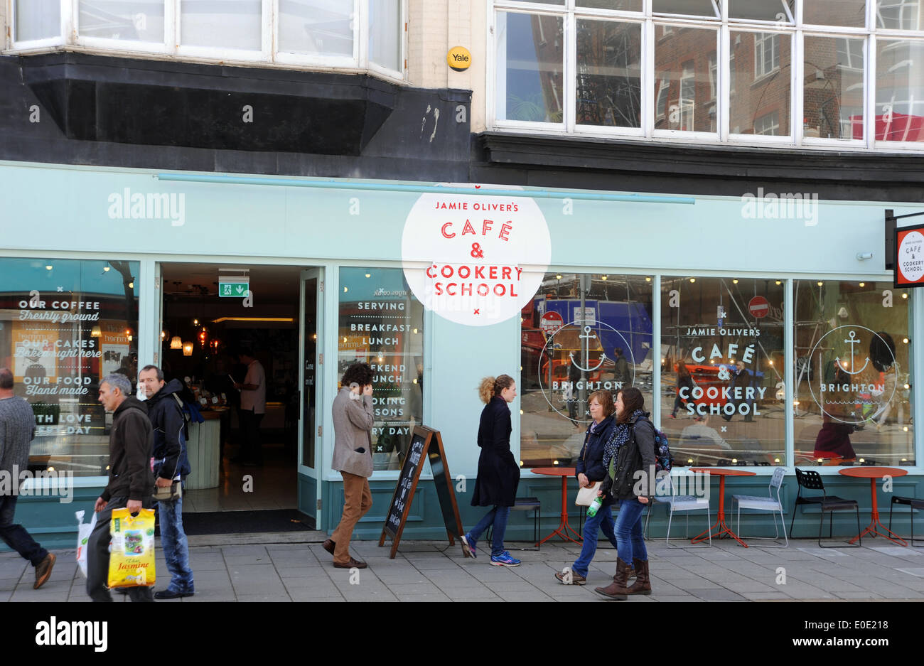 Jamie Oliver's Cafe and Cookery School in Western Road Brighton before it  closed down in 2014 Stock Photo