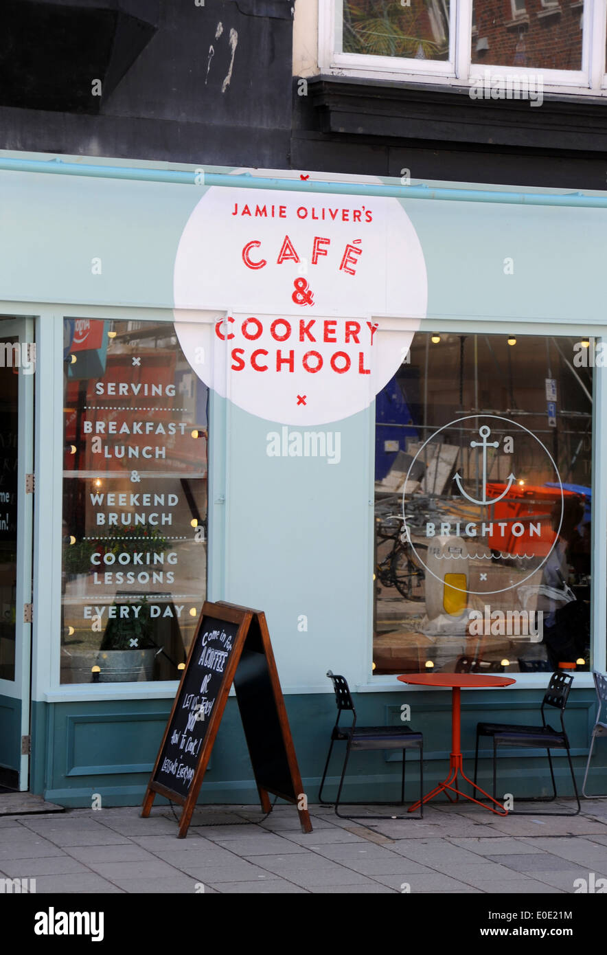 Jamie Oliver's Cafe and Cookery School in Western Road Brighton (now closed down) Stock Photo