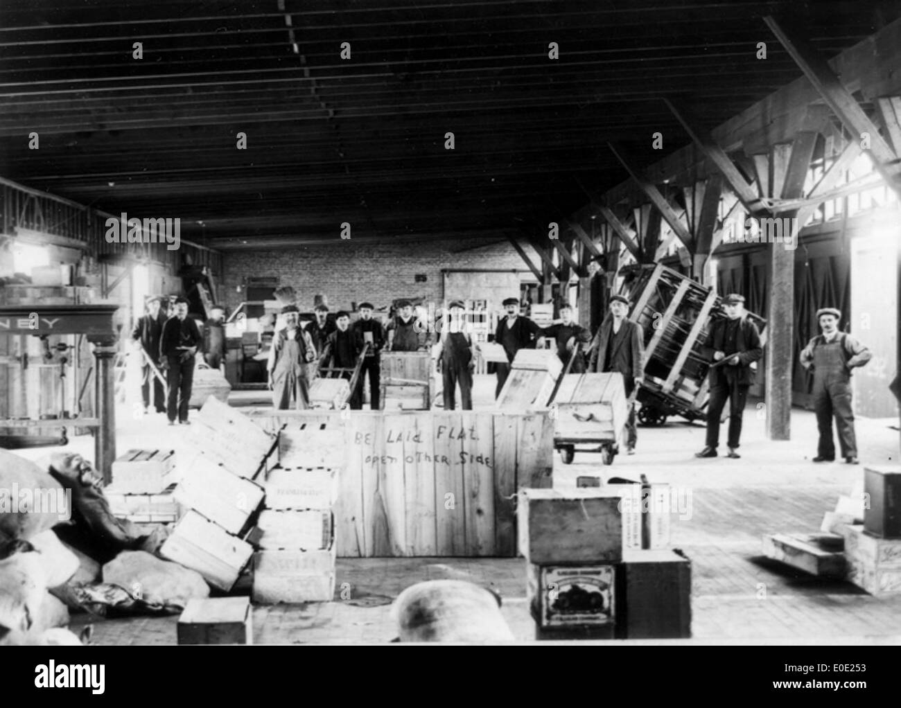 Interior of the Canadian Pacific Railway freight shed in Lethbridge Stock Photo