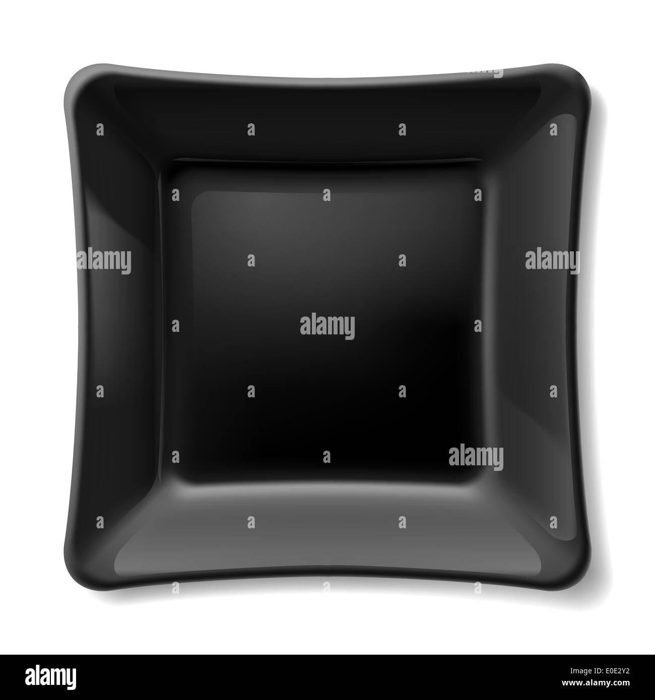 Illustration of flat black dish isolated on white background Stock