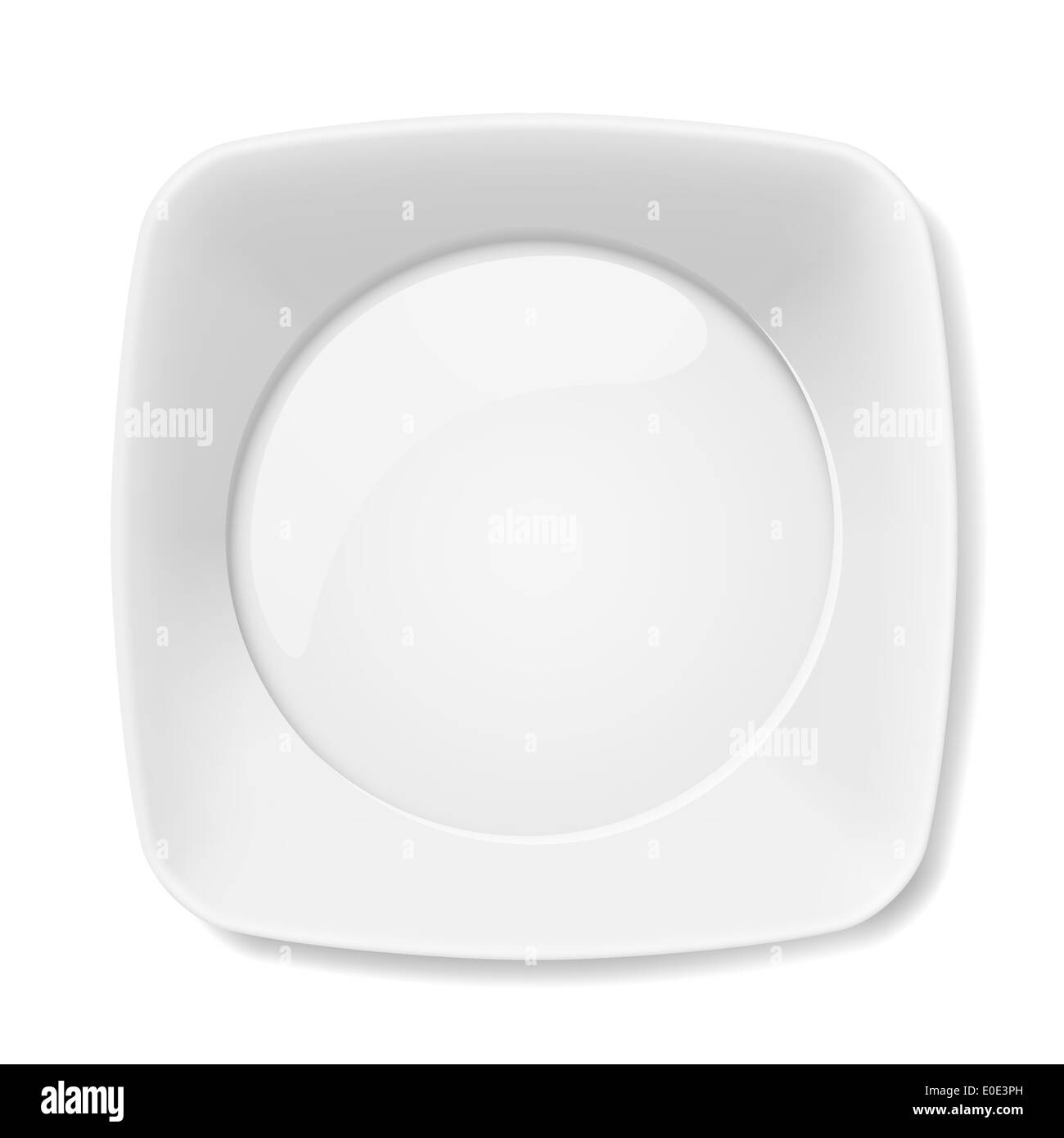 Illustration of empty white flat plate isolated on white background ...