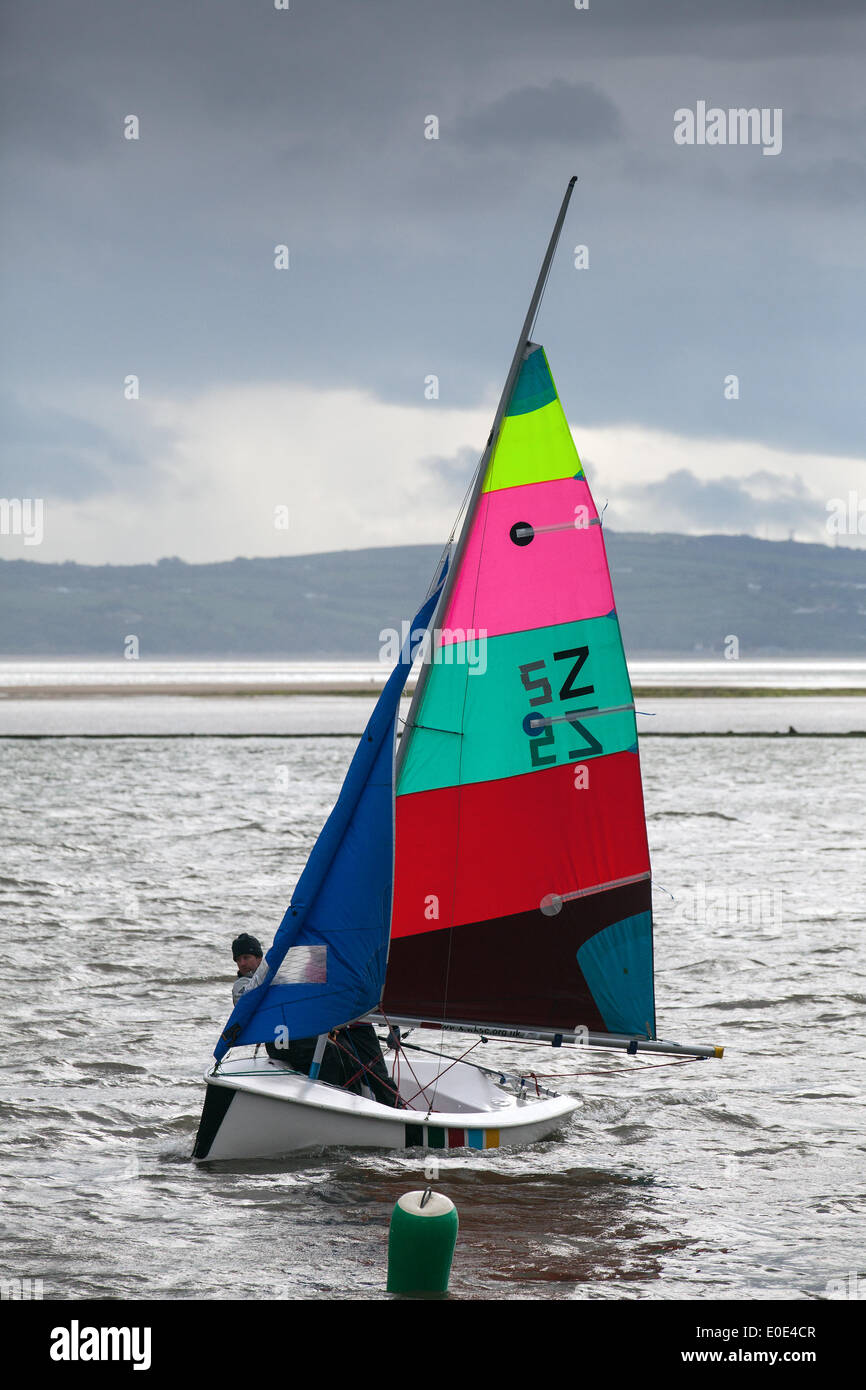 West Kirby, Liverpool. 10th May, 2014.  British Open Team Racing Championships Trophy 2014.  Sailing’s Premier League ‘The Wilson Trophy’ 200 Olympic-class sailors compete annually on Kirby’s marine amphitheatre in one of the World’s favourite events where hundreds of spectators follow 300 short, sharp frenzied races in three-boat teams jostling on the marina lake to earn the coveted title: “Wilson Trophy Champion.” Credit:  Mar Photographics/Alamy Live News Stock Photo