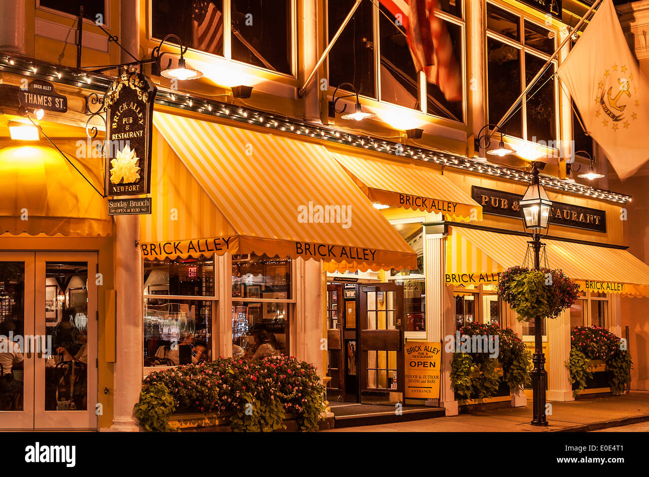 Brick Alley restaurant, Newport, Rhode Island, USA Stock Photo