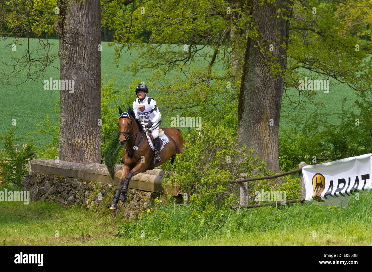 Olympic Champion Michael Jung on La Biosthetique-Sam FBW, Marbach Eventing, May 10, 2014 Stock Photo