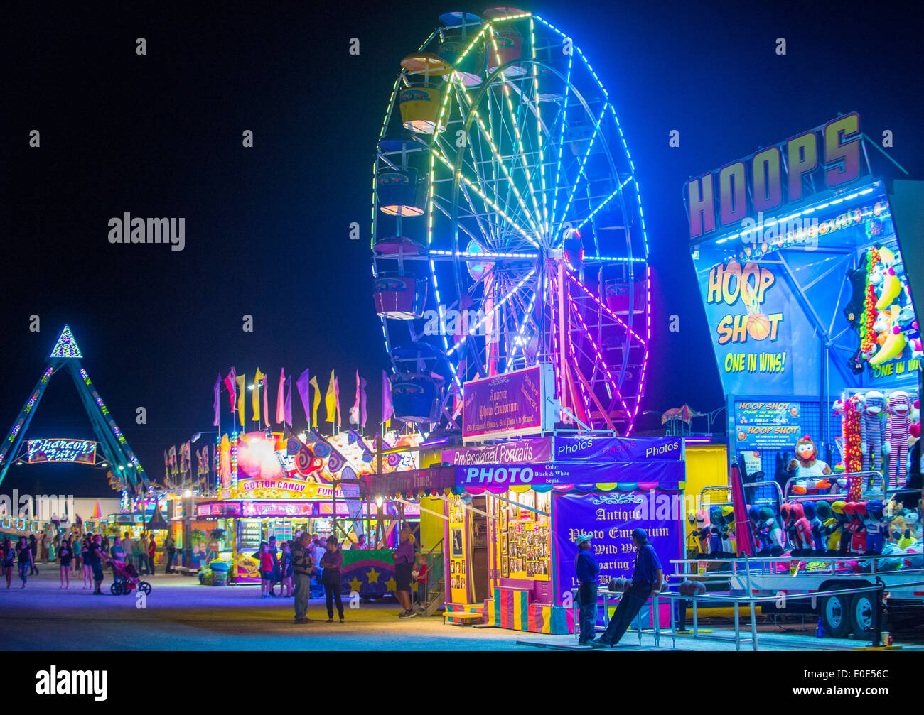 Amusement park at the Clark County Fair and Rodeo held in Logandale