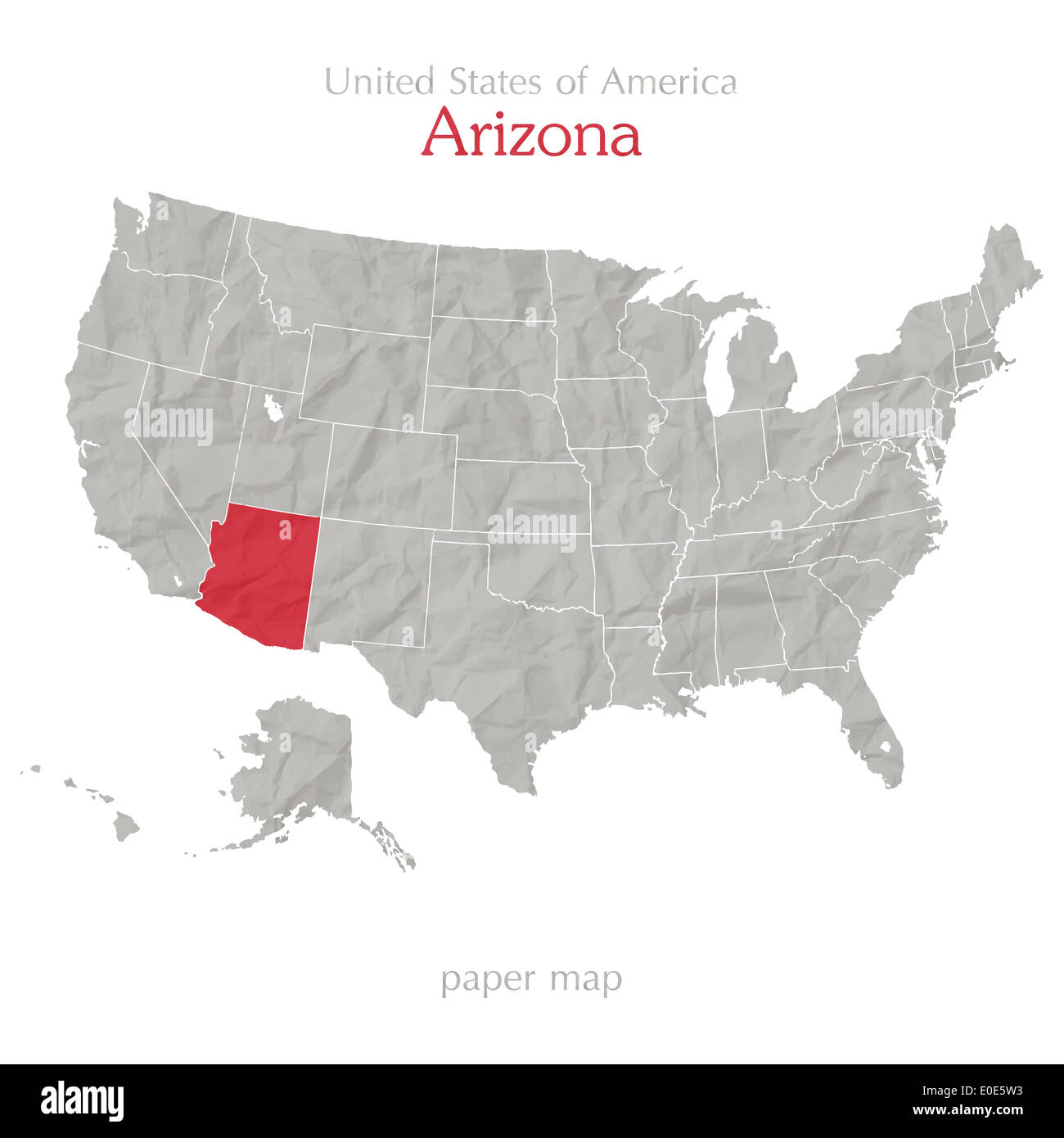 United States of America map and Arizona territory isolated on white background Stock Photo