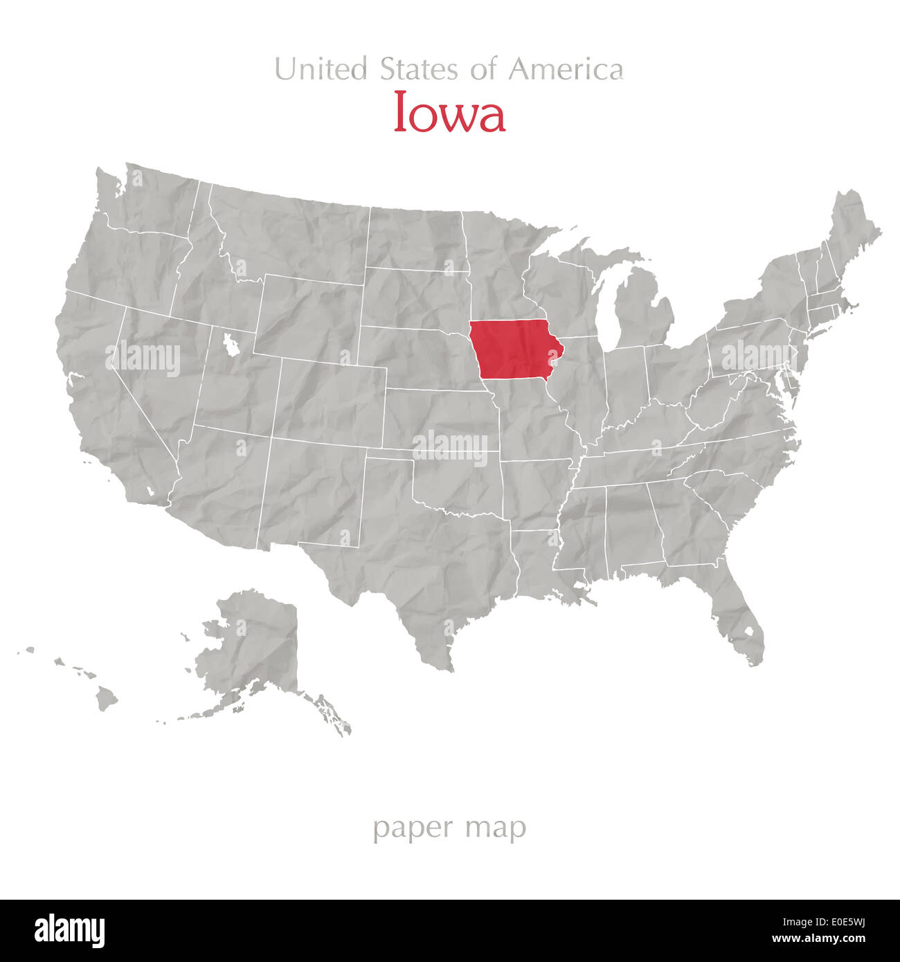 United States Of America Map And Iowa Territory On Paper Texture