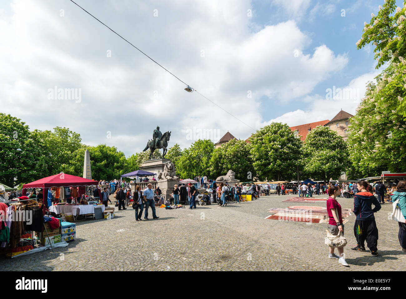 Visitors of the famous Stuttgart flea market Stock Photo Alamy