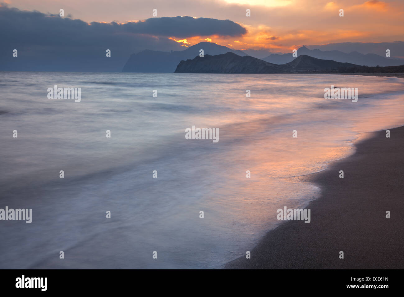 Sea beach on sunset time Stock Photo