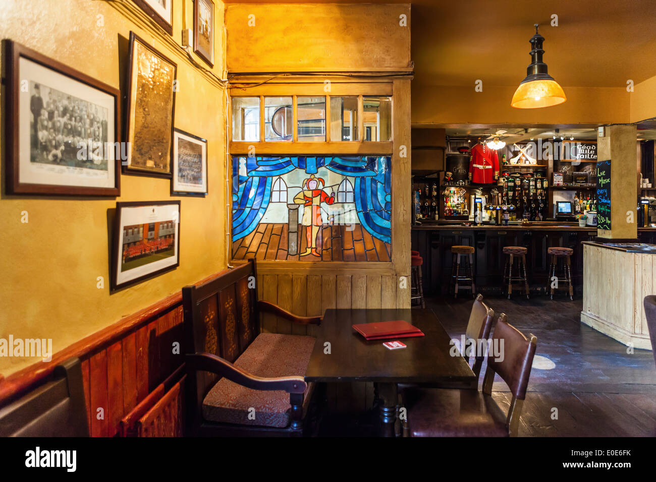 Interior of a typical Irish themed pub - the 'Blarney Stone' in Windsor, England Stock Photo