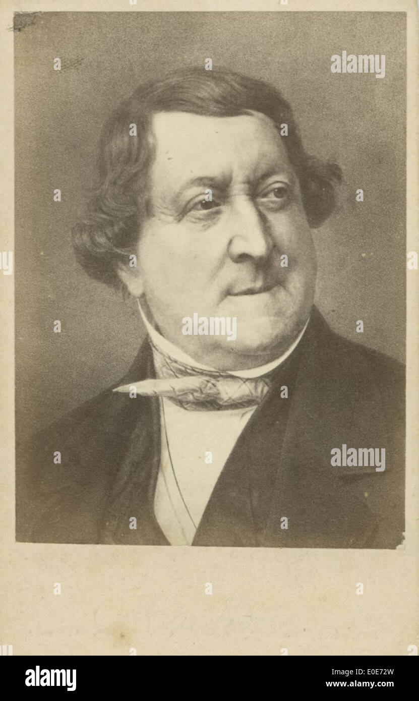 This 19th-century portrait of Gioacchino Rossini, the renowned Italian composer, captures the essence of his influence on opera and classical music. Rossini’s operas, such as 'The Barber of Seville,' remain essential in the classical repertoire. Stock Photo