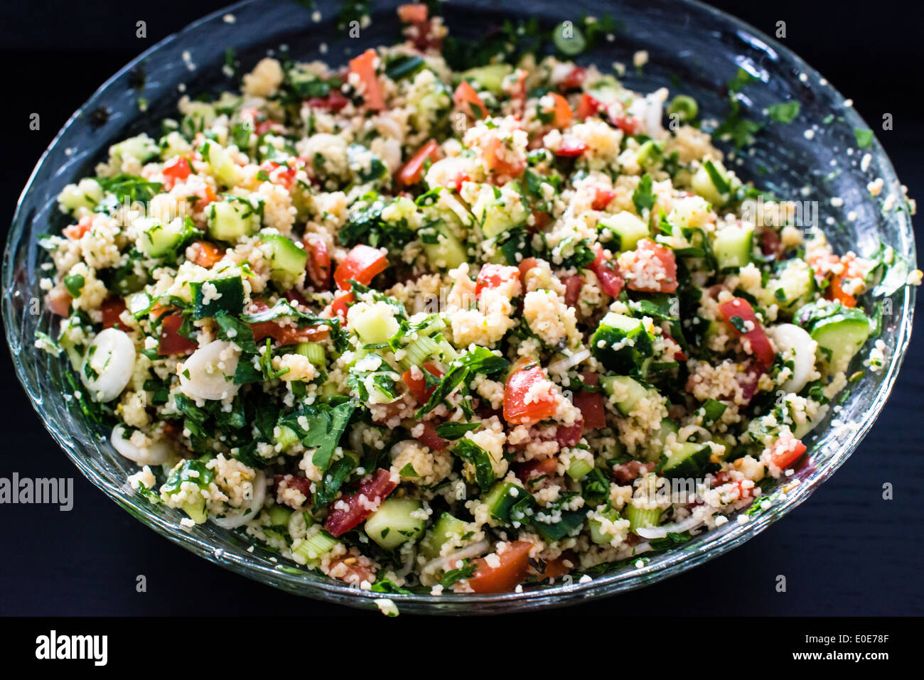 tabbouleh made of couscous and various vegetables Stock Photo Alamy