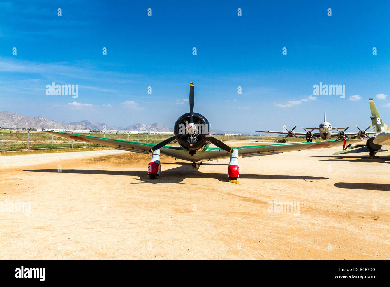 A Vultee BT-13A Japanese D-3 VAL Replica at the March Field Air Museum in Riverside California Stock Photo