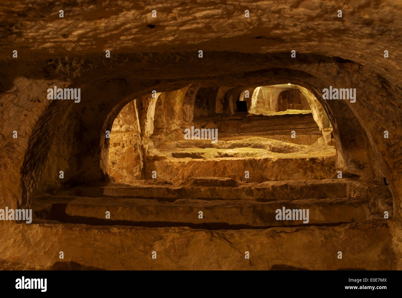 The ancient Christian cemetery at Rabat, Malta Stock Photo