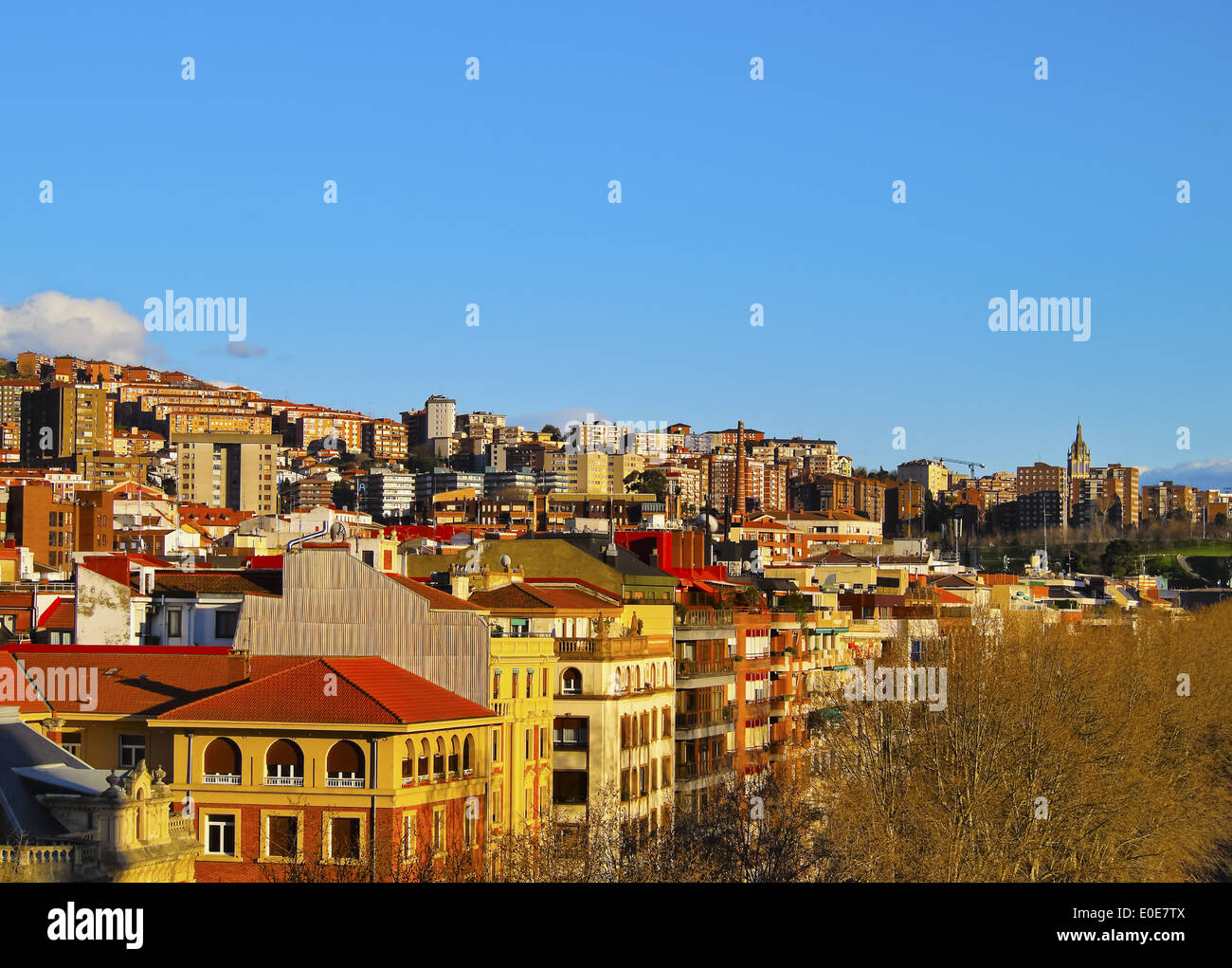 Skyline of Bilbao, Biscay, Basque Country, Spain Stock Photo