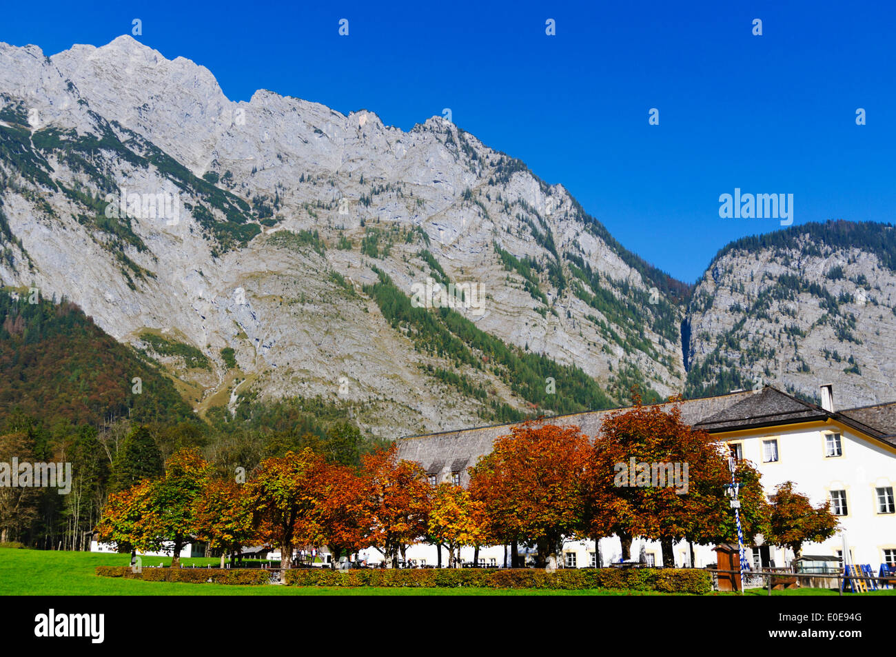 Watzmann massif on the Koenigssee in the Berchtesgaden region in South Germany Stock Photo