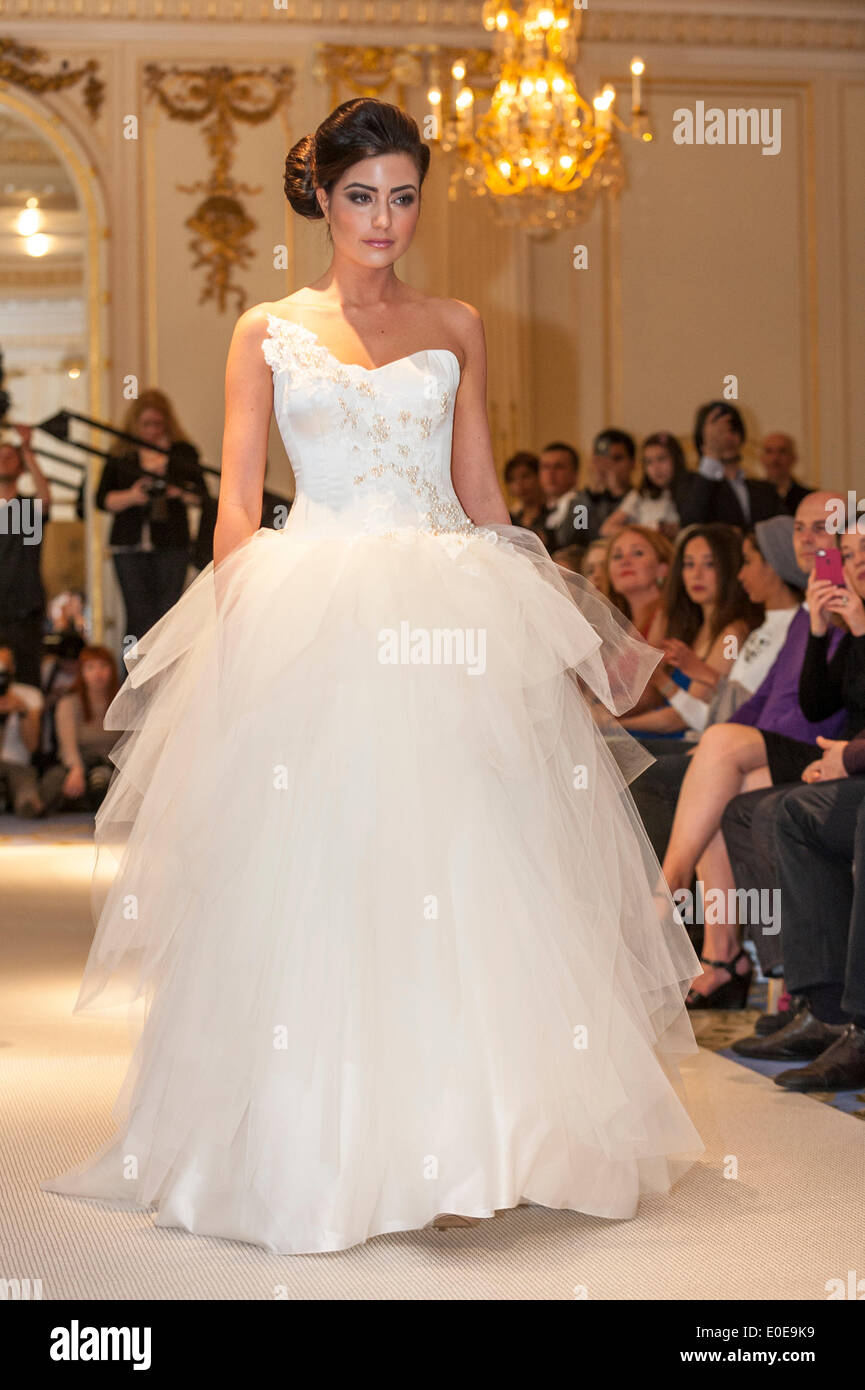 London, UK, 10 May 2014. A fashion show takes place at the Mandarin ...