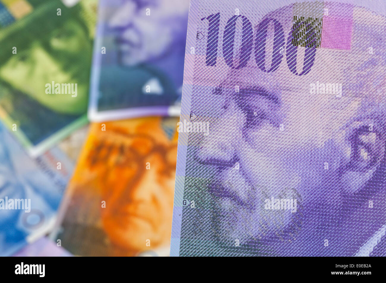 Swiss franc. Money from Switzerland, Schweizer Franken. Geld aus der Schweiz Stock Photo