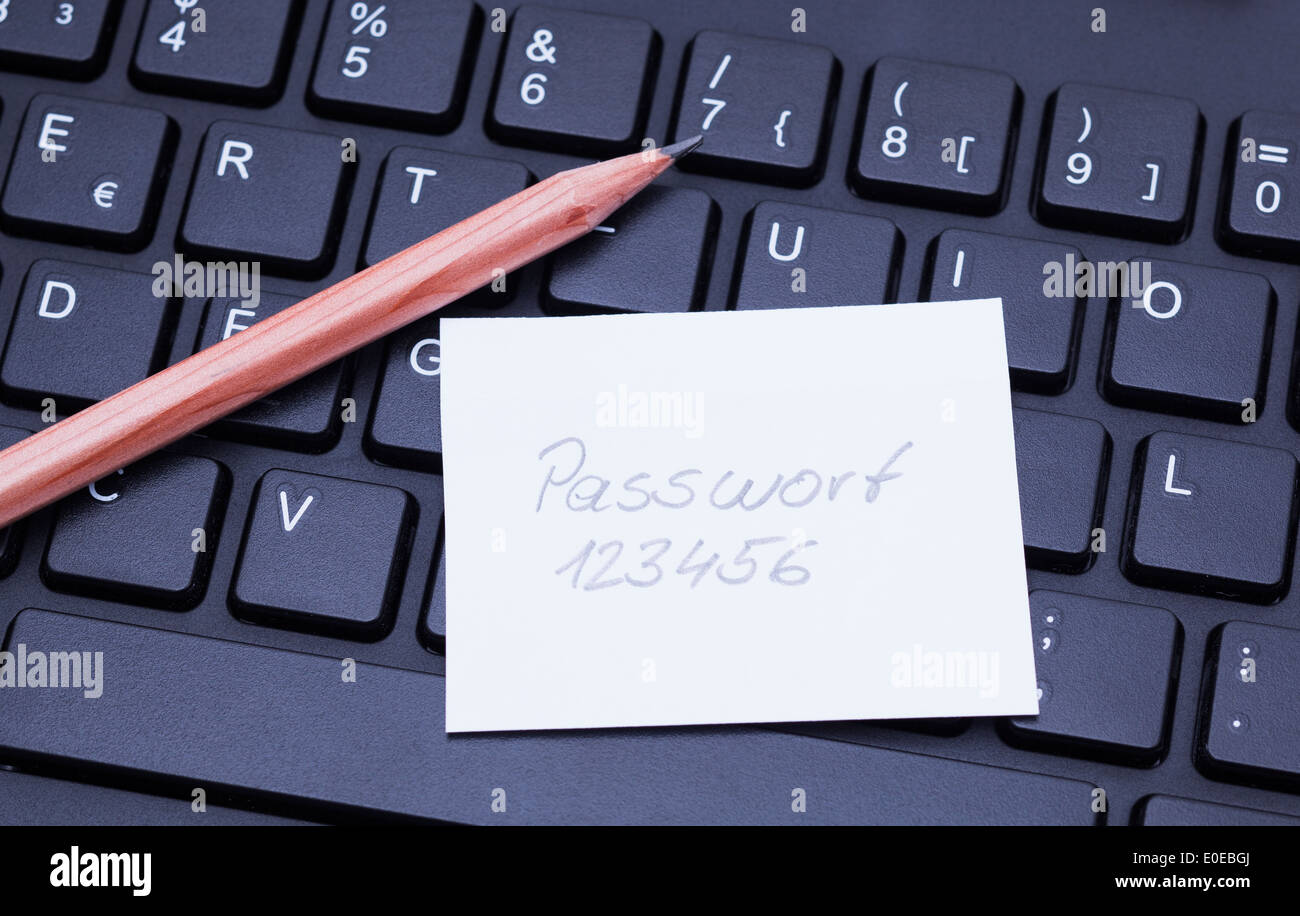 Keyboard and notification Stock Photo