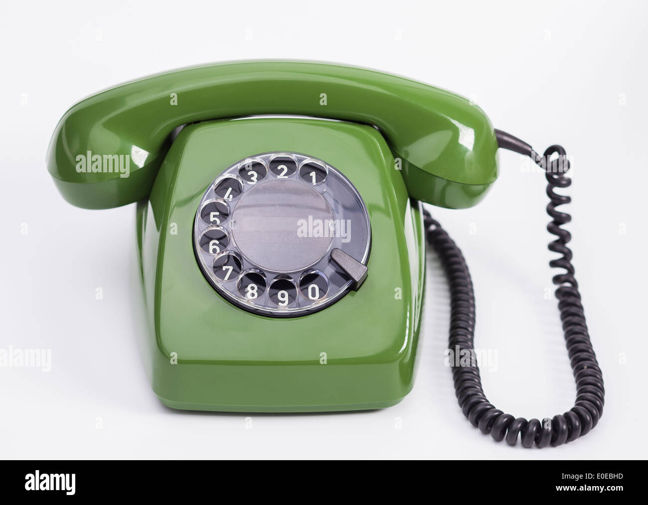 Green retro phone receiver Stock Photo - Alamy