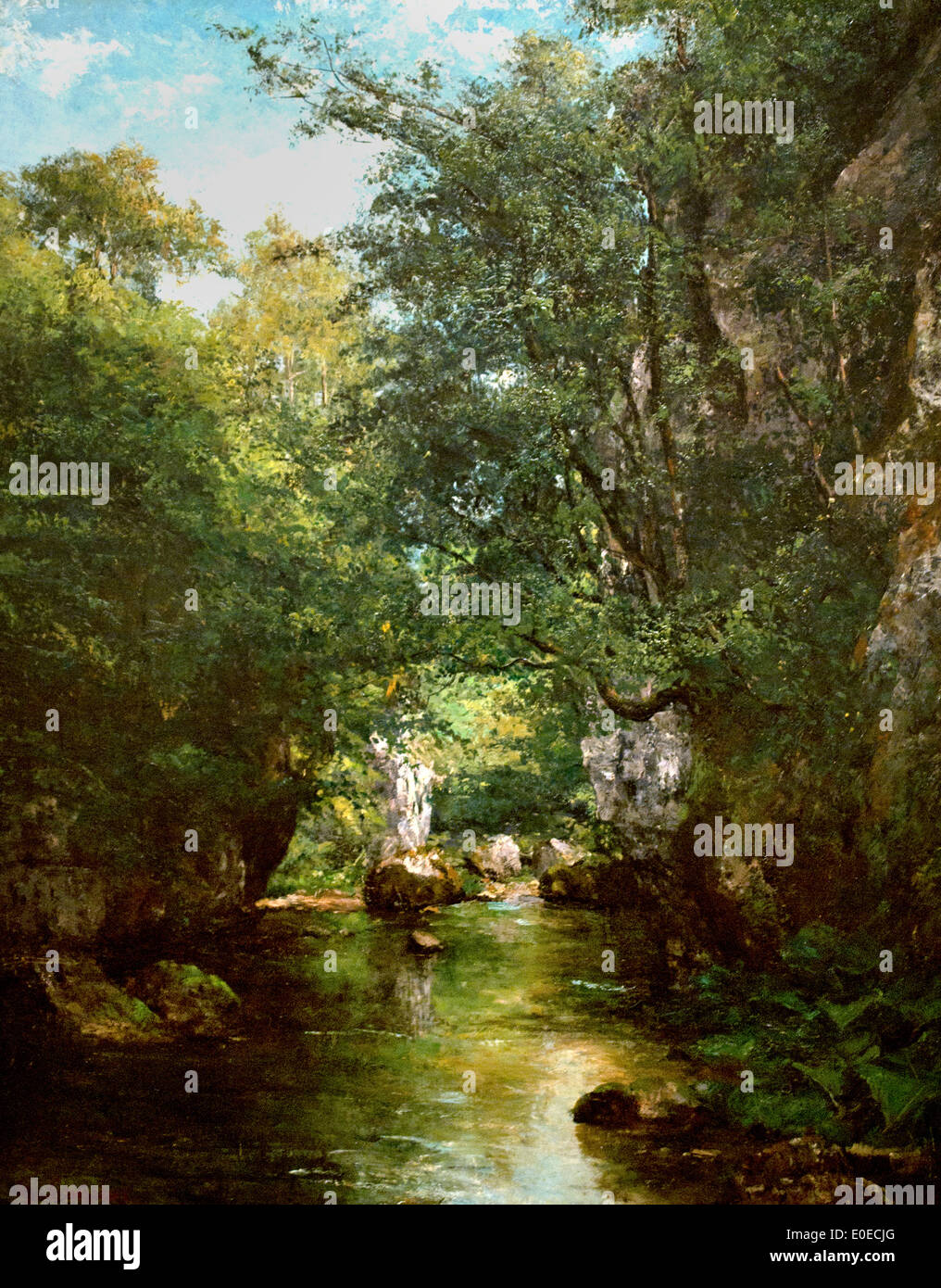 The Water Stream, La Brème ,1866 Gustave Courbet 1819-1877, France French Stock Photo