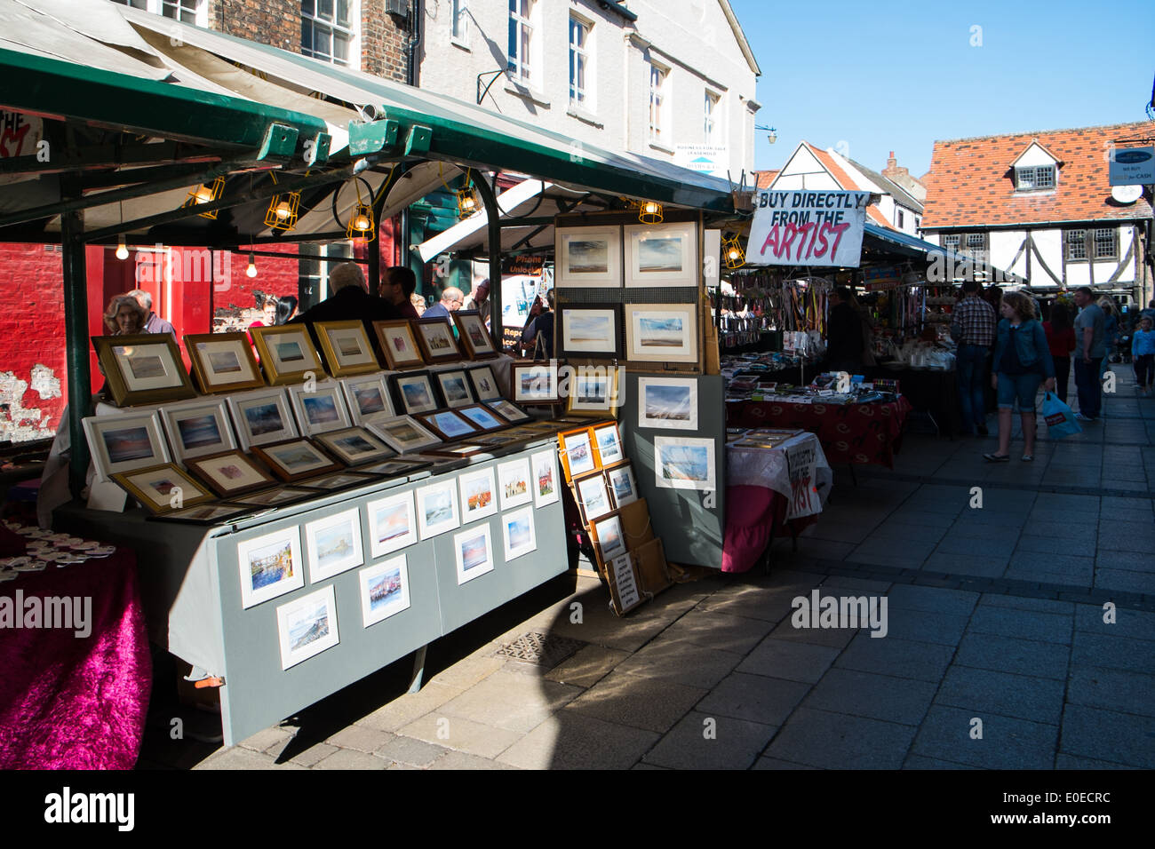Market Stalls in York City Centre Stock Photo Alamy