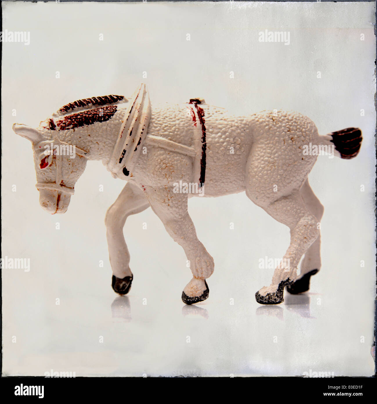 Old cart horse figurine - art-effect image Stock Photo