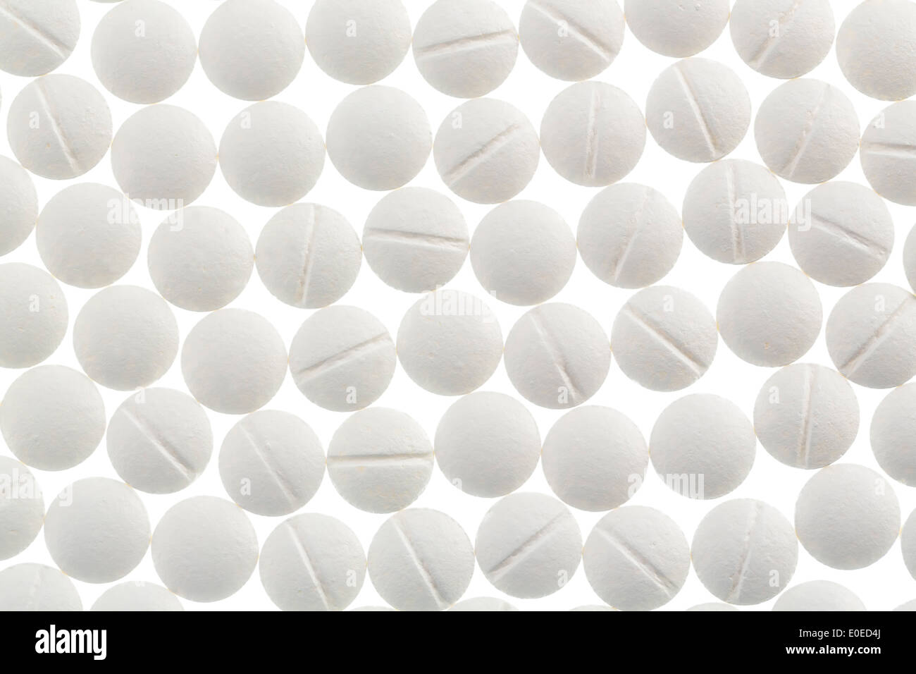 White tablets, symbolic photo for medicine, remedy and tablet addiction, Weisse Tabletten, Symbolfoto fuer Medizin, Heilmittel u Stock Photo