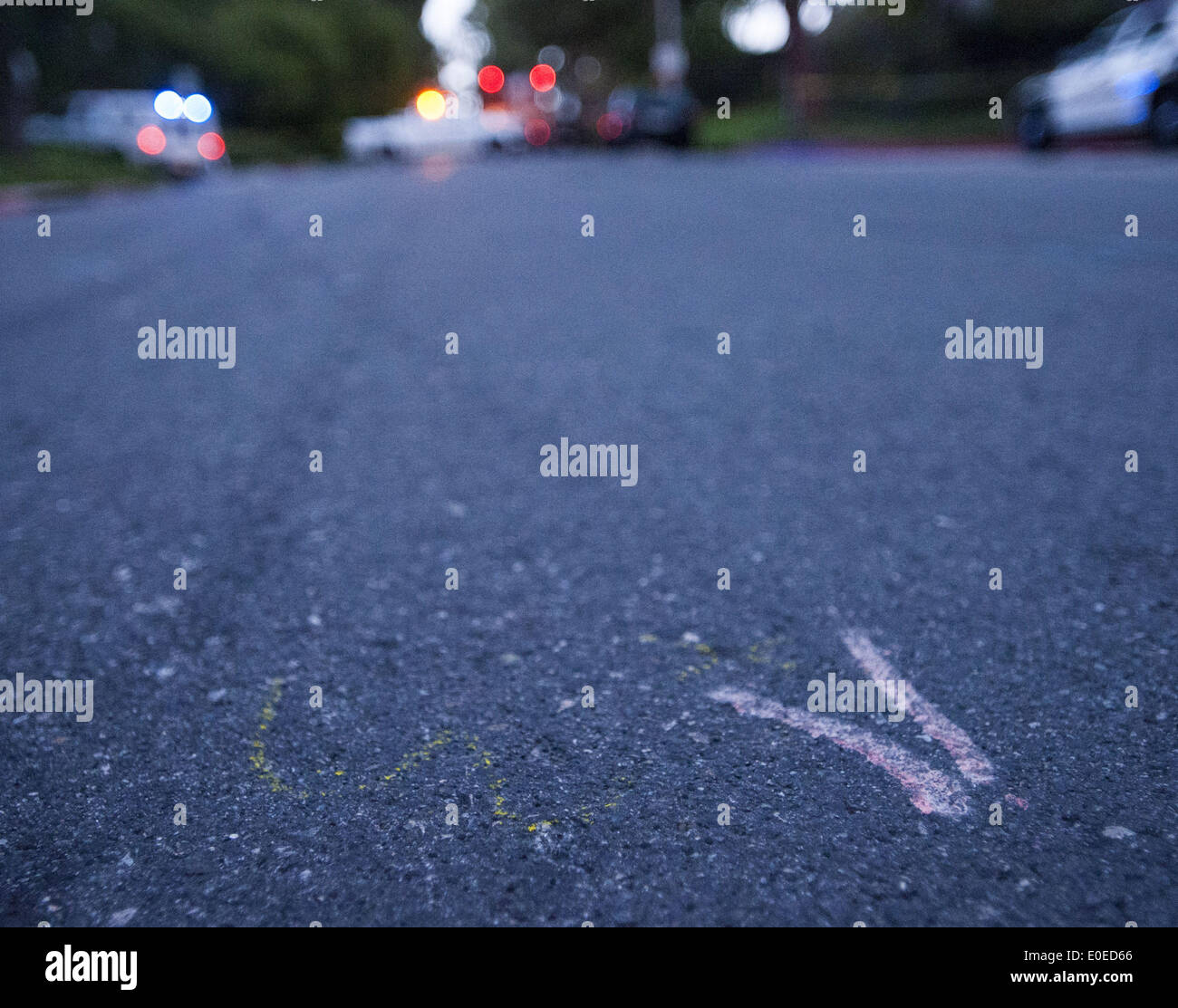 Beverly Hills, California, USA. 9th May, 2014. Scrapes and skid marks