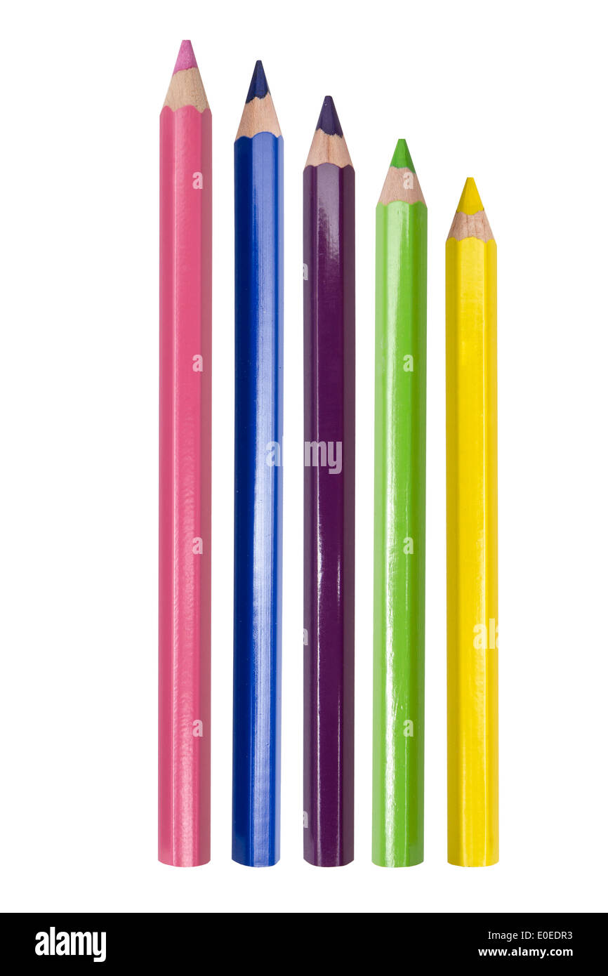Color pencils isolated on white background Stock Photo