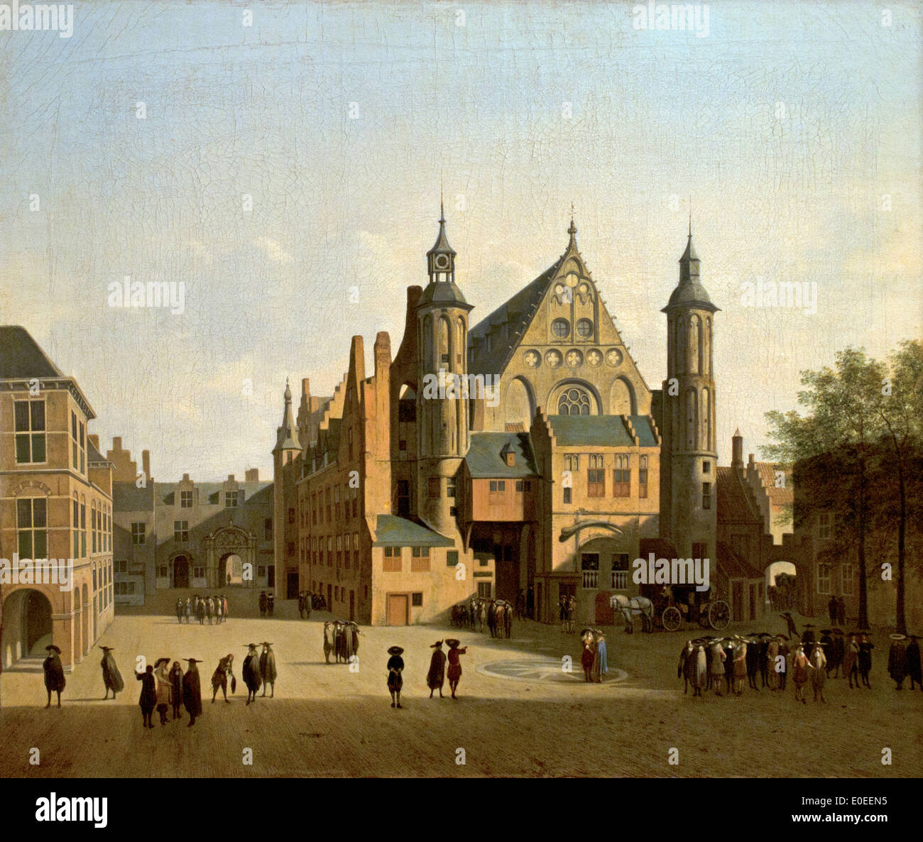 Gerrit Adriaensz. Berckheyde 1638-1698 View of the Binnenhof, The Hague ca. 1690 ( Parliament )  Dutch Netherlands Stock Photo