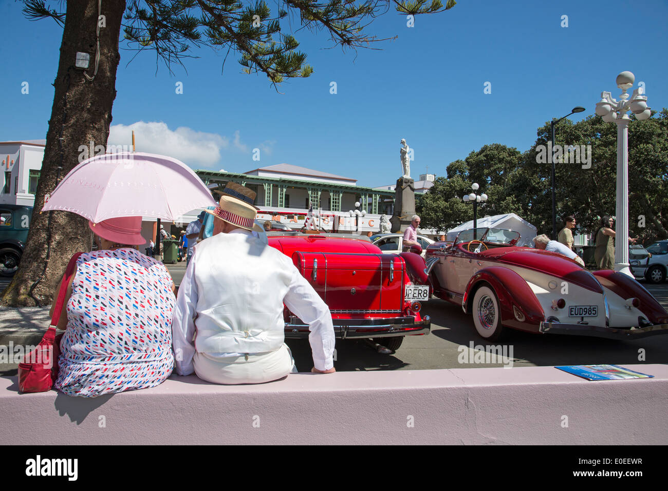 Art Deco weekend with classic cars in Napier New Zealand The Hawkes Bay region Stock Photo