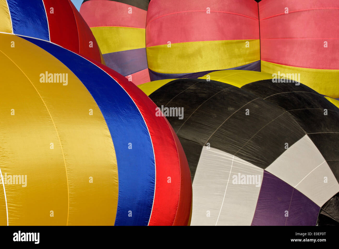 Close-up view of colorful hot air balloons Stock Photo