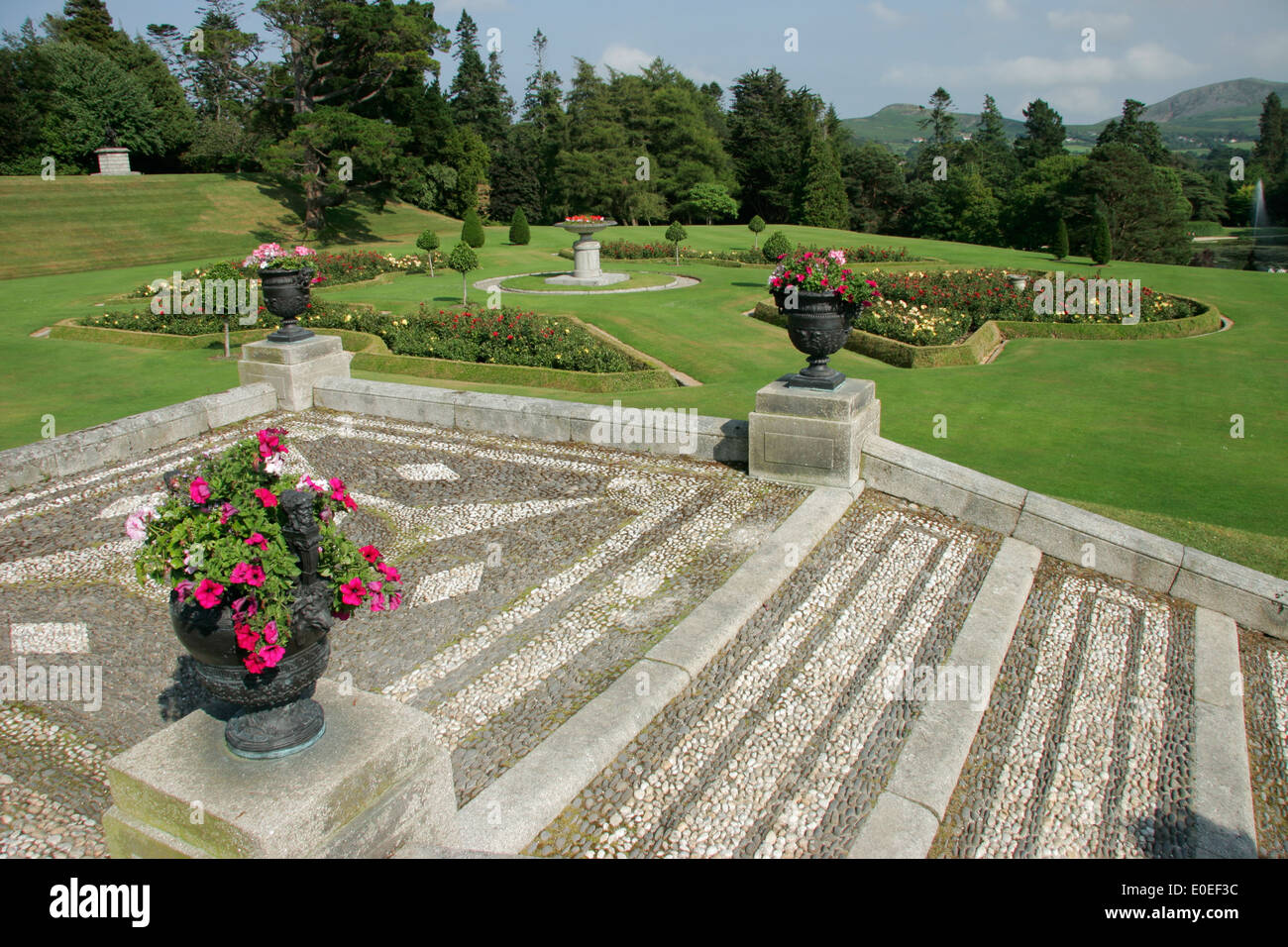 Gardens at Powerscourt house, Enniskerry, Wicklow, Ireland Stock Photo