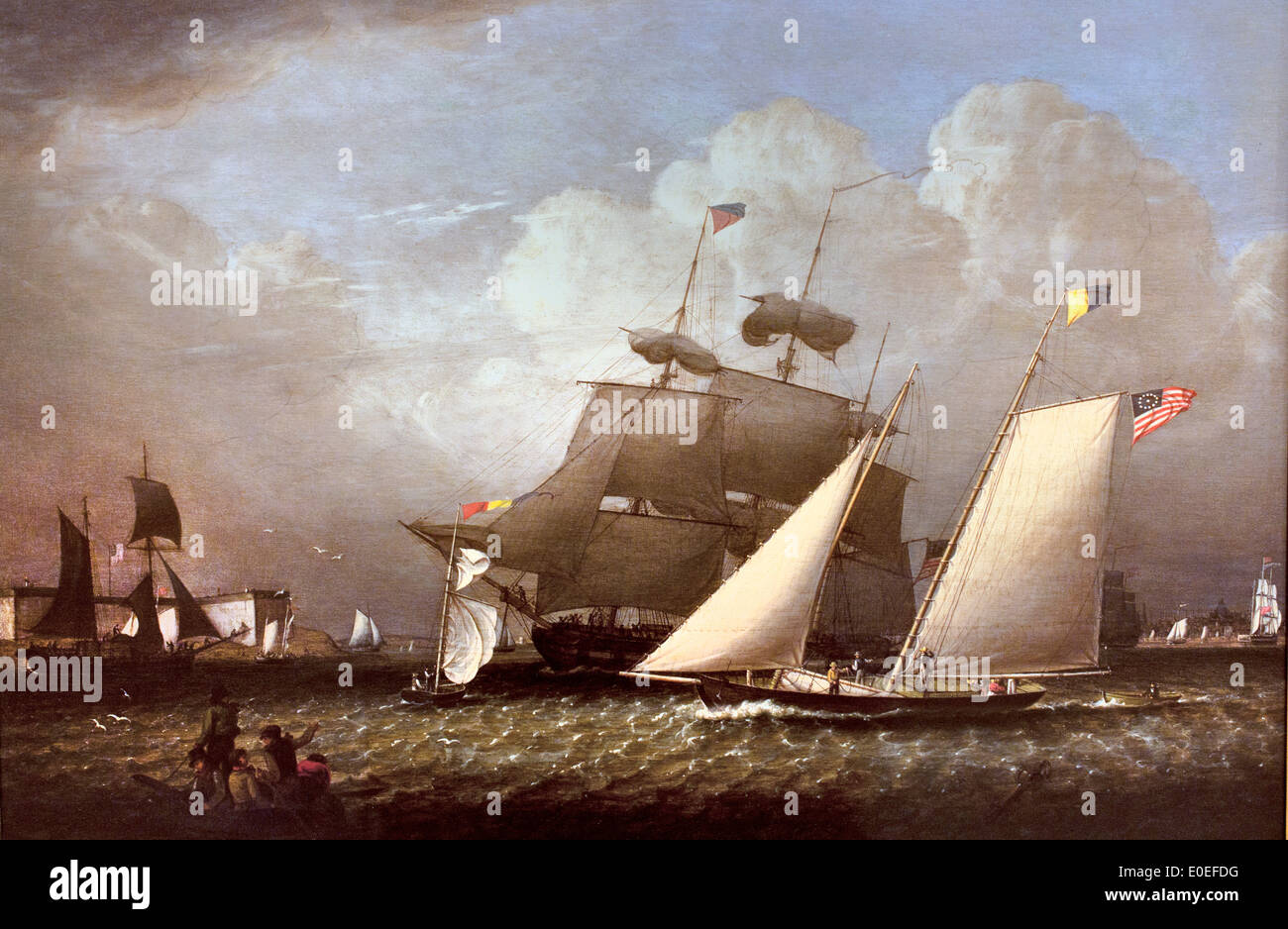 Picture of the 'Dream' Pleasure Yacht 1839 Robert Salmon 1775-1845 American United States of America USA Stock Photo