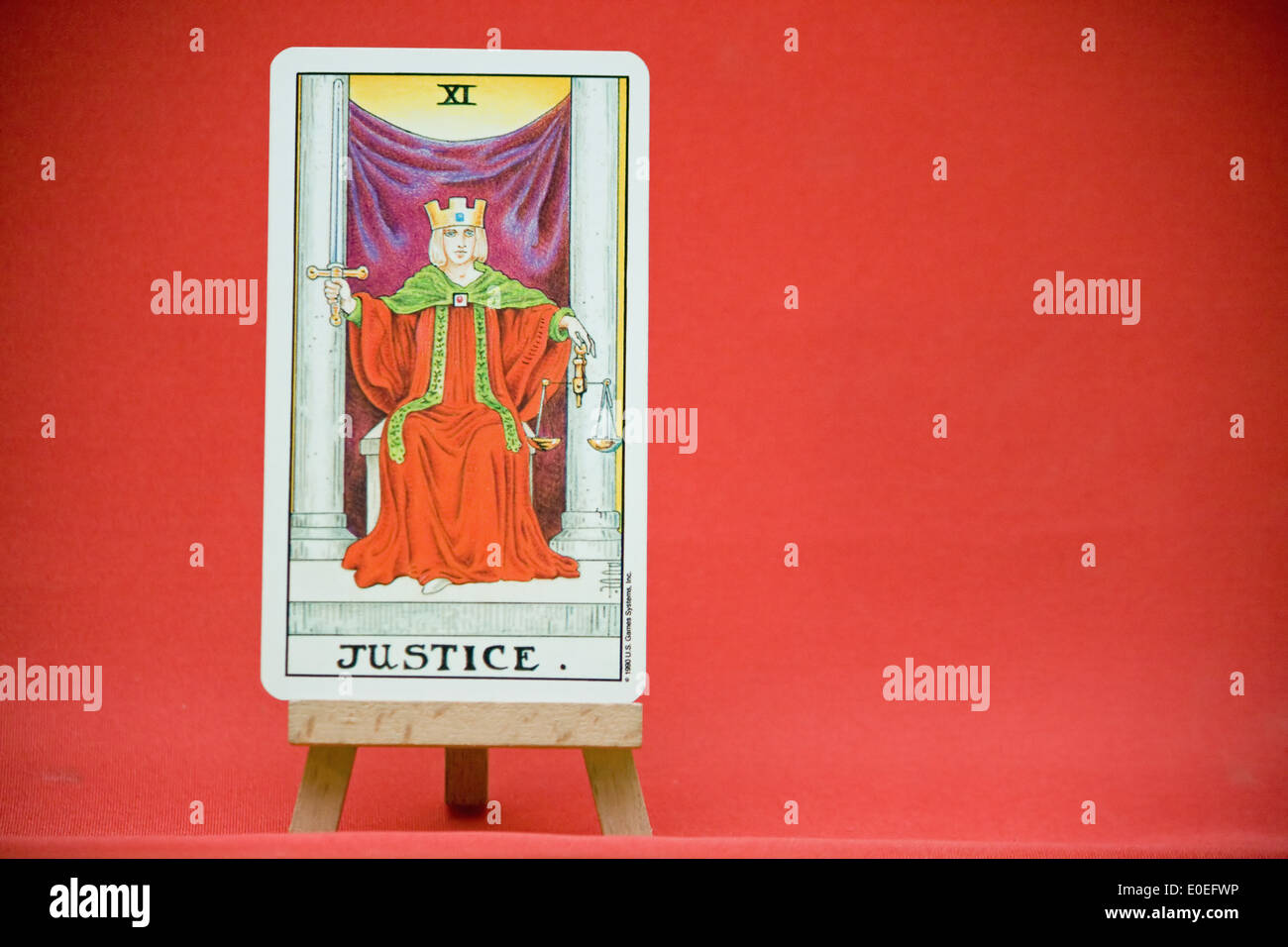 Justice. A Major Arcana card from the Universal Waite deck. Stock Photo