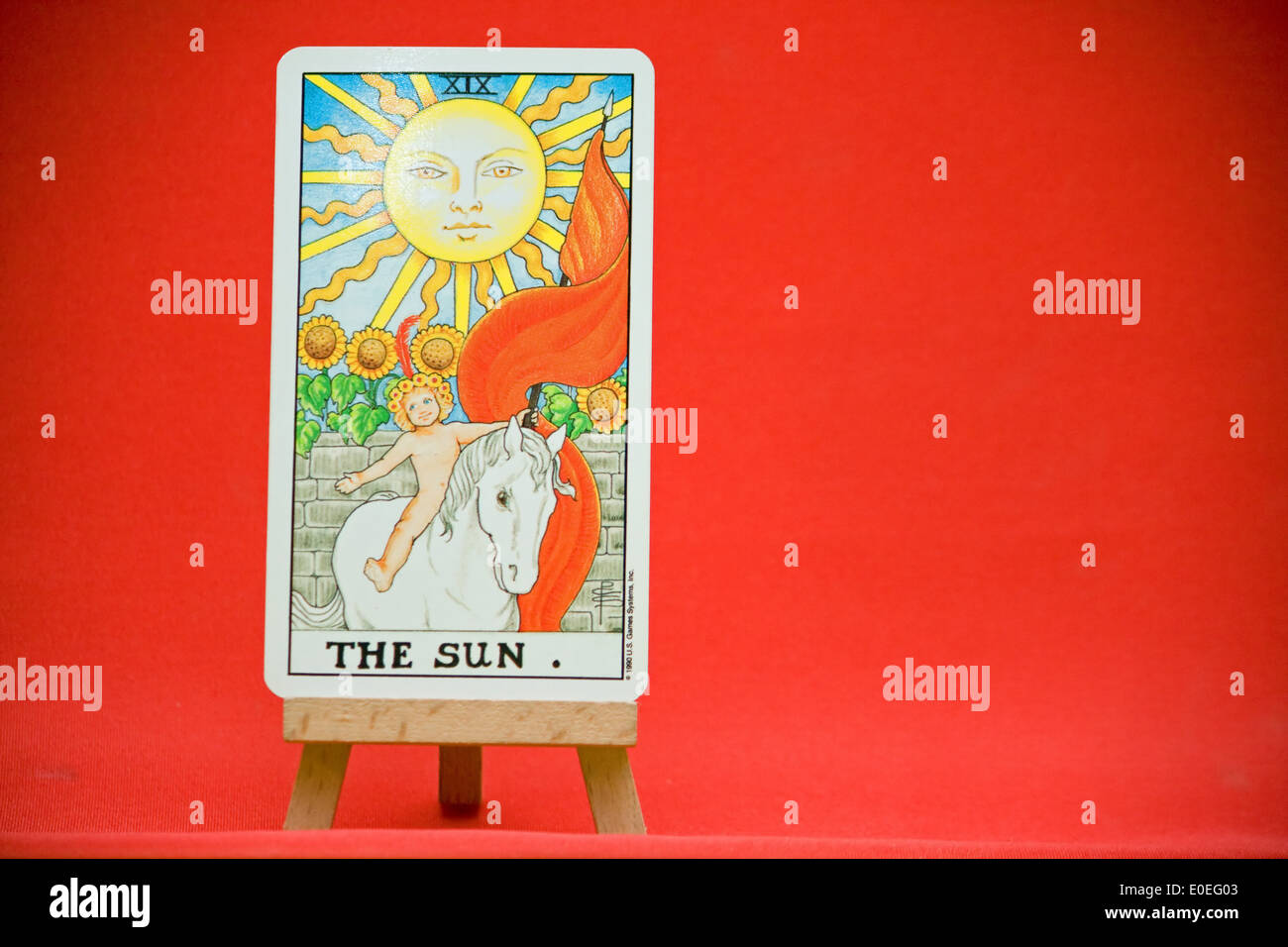 The Sun. From the Universal Waite tarot deck. Stock Photo