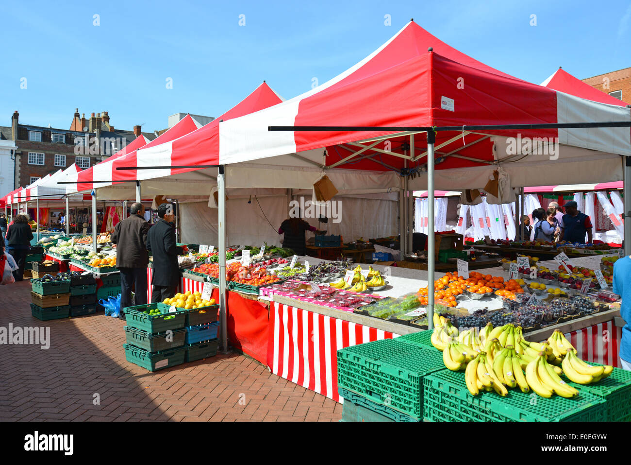 Fruit and vegetable stall at Saturday Market, Market Square
