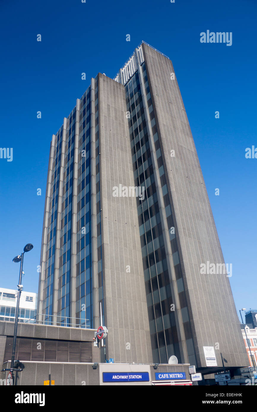 Archway Tower Brutalist 20th century architecture Archway North London England UK Stock Photo