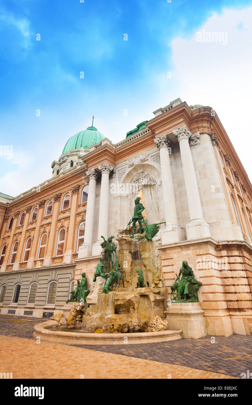 Matthias Fountain in Buda Castle courtyard Stock Photo