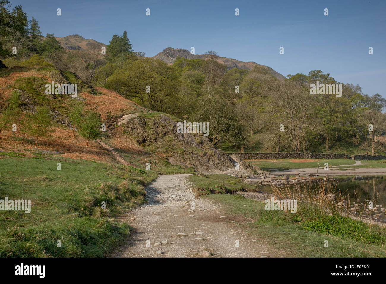 Loughrigg fell from Rydal water Stock Photo