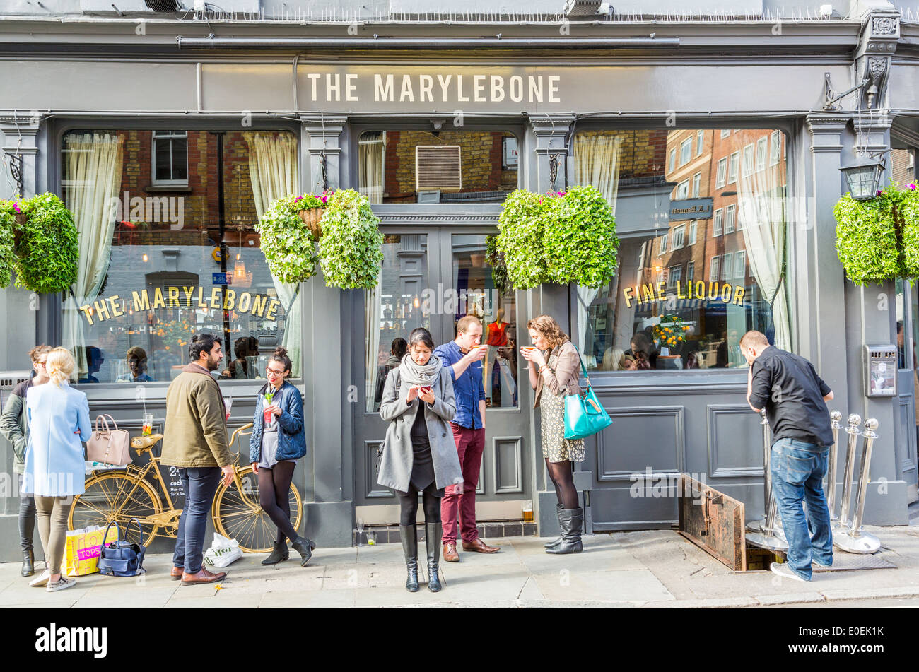 An outside view of The Marylebone Bar Marylebone London England UK Stock Photo