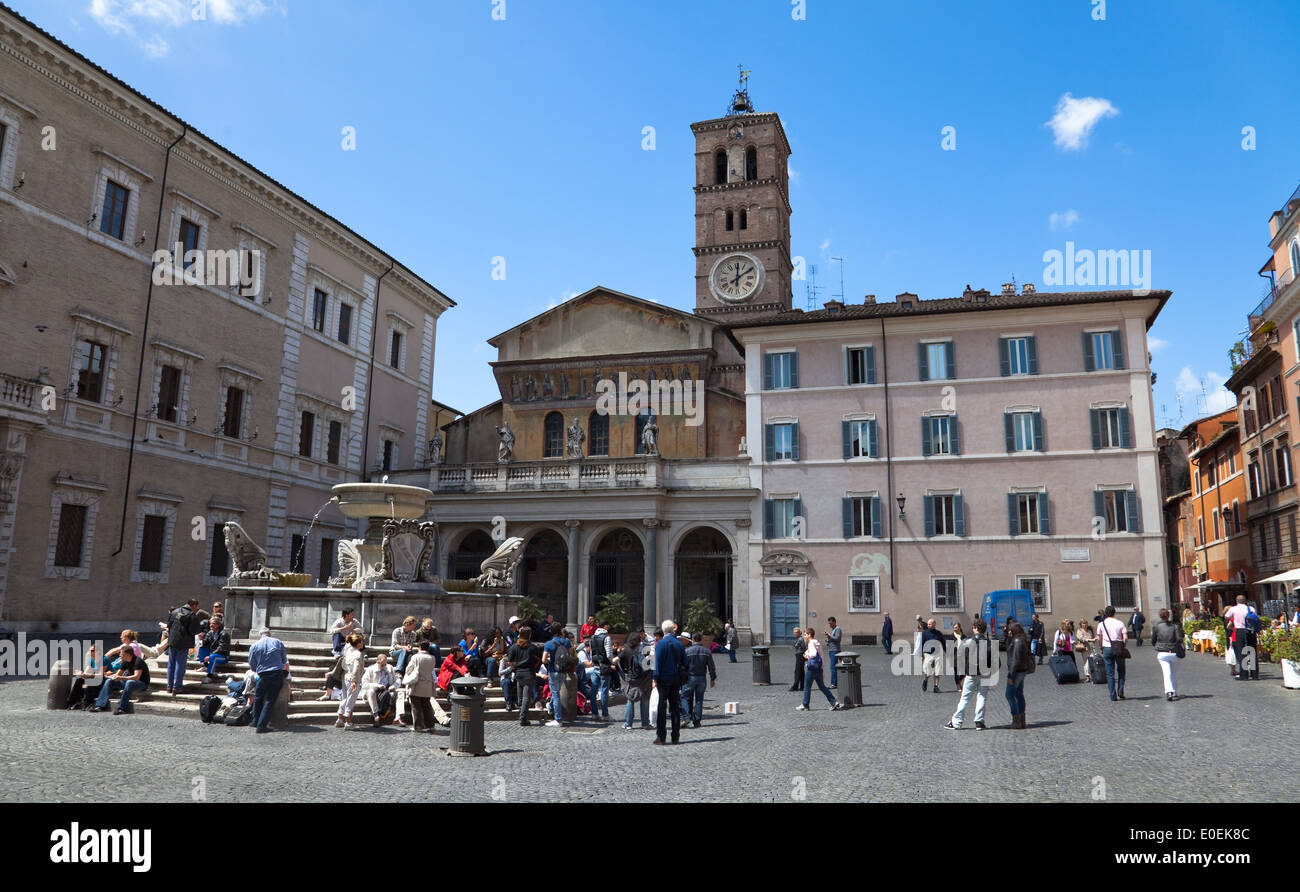 Marienkirche, Trastevere, Rom, Italien - Basilica of Santa Maria, Trastevere, Rome, Italy Stock Photo