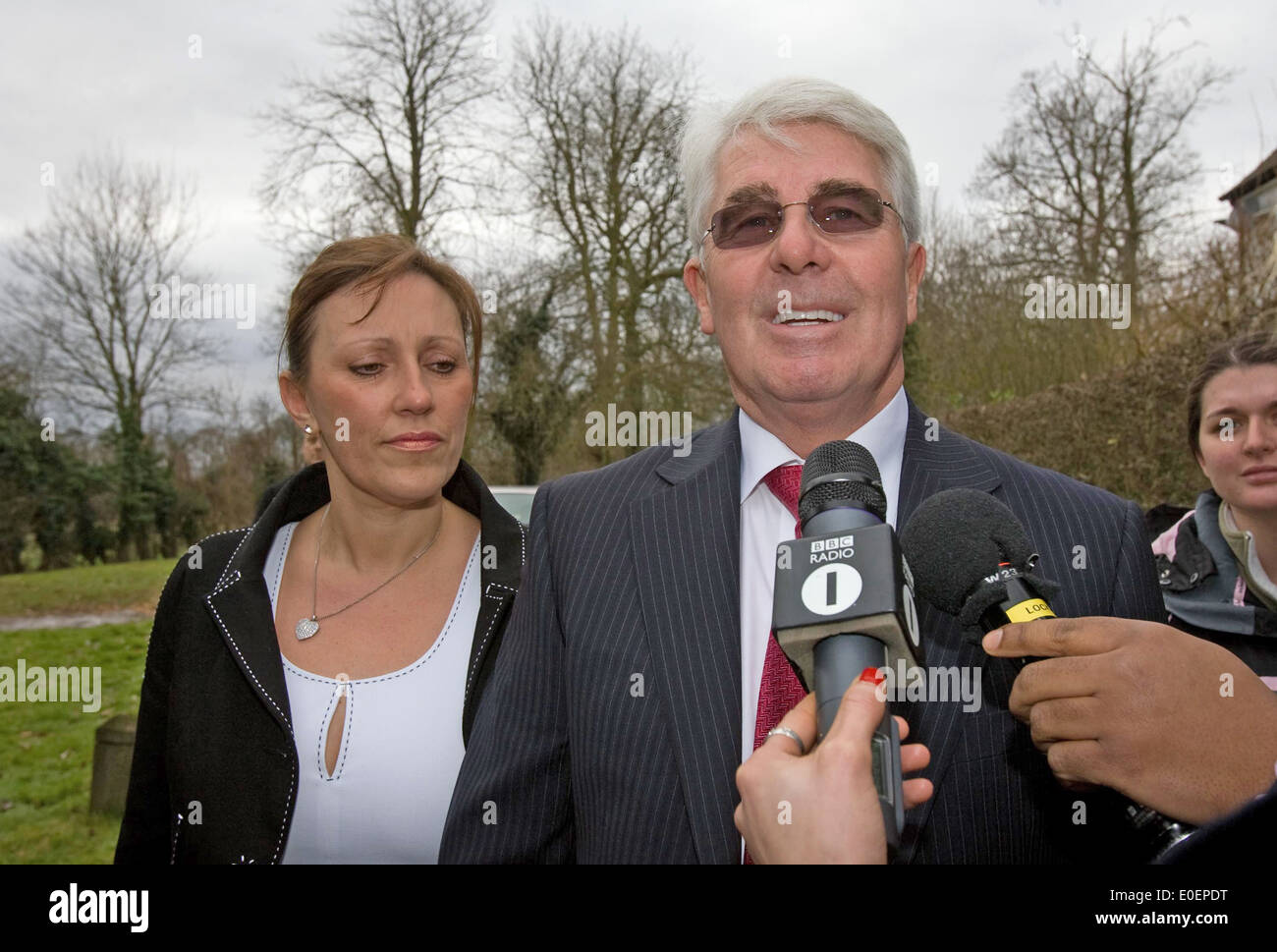 Max Clifford with wife Jo at Jade Goody's wedding Stock Photo
