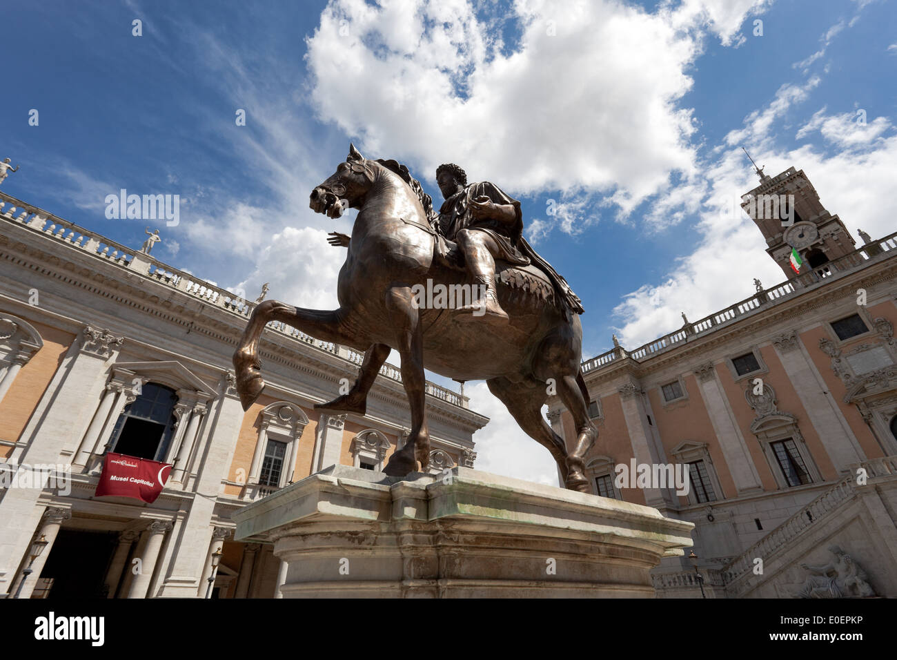 Reiterstatue Mark Aurels, Rom, Italien - Equestrian Statue of Marcus Aurelius, Rome, Italy Stock Photo