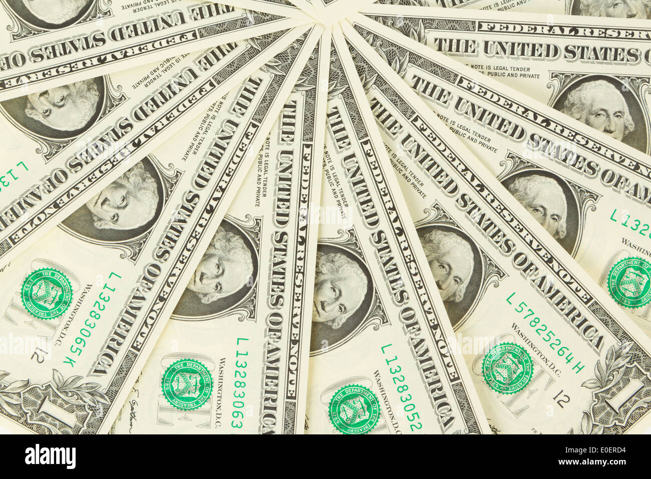 Seamlessly tileable and repeatable 1 dollar bills, US Currency Stock Photo