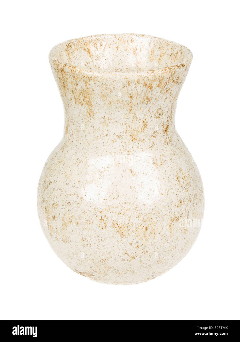 Old vase from clay, the handwork, isolated on a white background Stock Photo