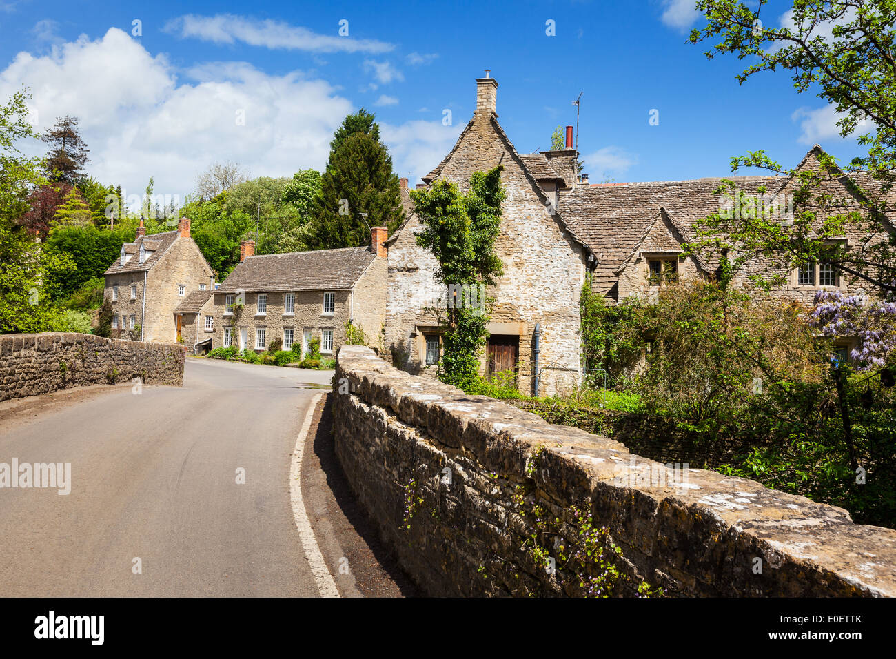 Small Cotswold Village of Easton Grey in Wiltshire, England, UK. May 2014. Stock Photo