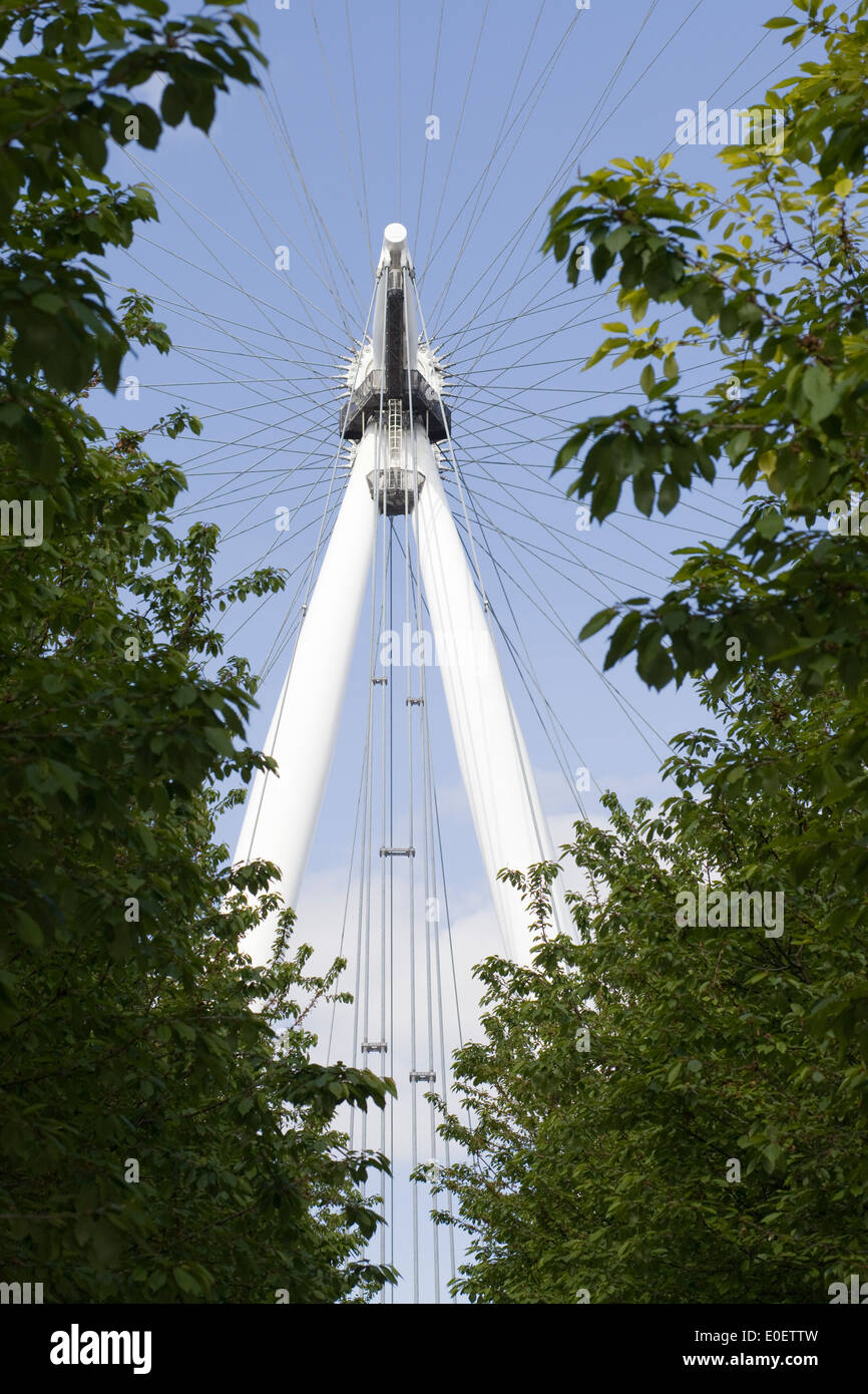 A View of the London Eye on the Banks of the river Thames London City Stock Photo